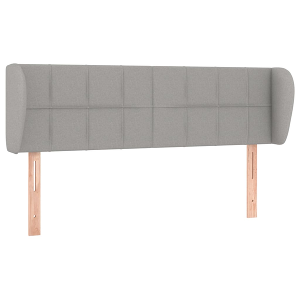 Tăblie de pat cu aripioare gri deschis 147x23x78/88 cm textil