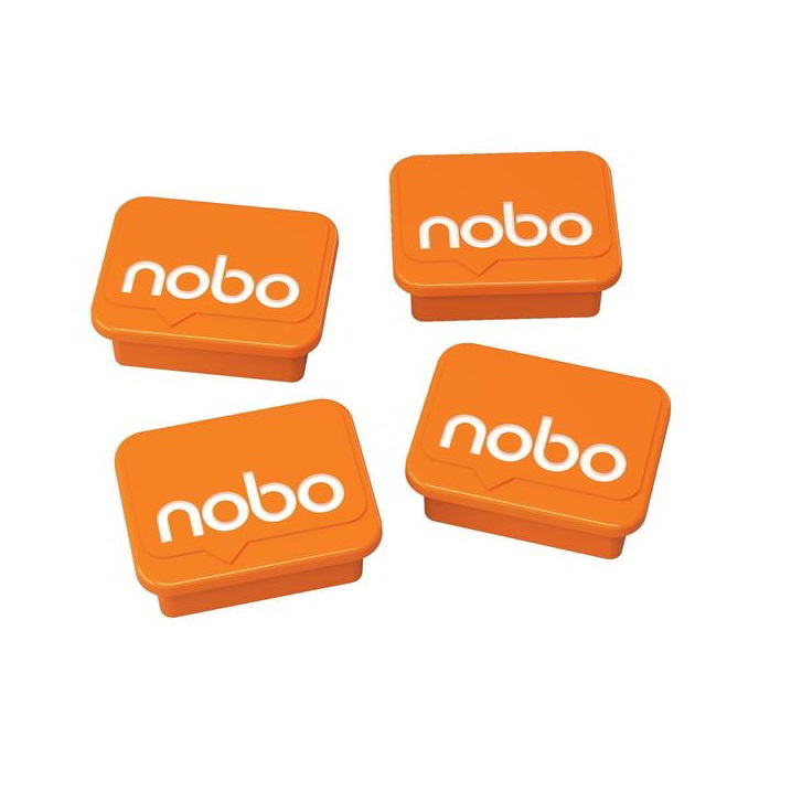 Nobo 1905327 Mágnesek fehértáblához - Narancs (4 db/csomag) (1905327)