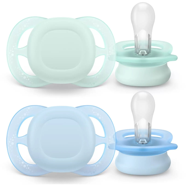Philips AVENT SCF075/12 ciuccio per bambino Ciuccio classico Ortodontico Silicone Blu, Verde
