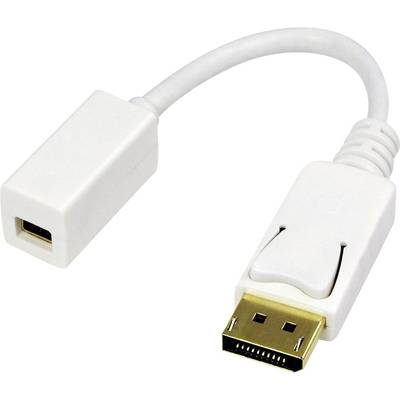 DisplayPort átalakító adapter, 1x DisplayPort dugó - 1x mini DisplayPort aljzat, aranyozott, fehér, LogiLink (CV0040)