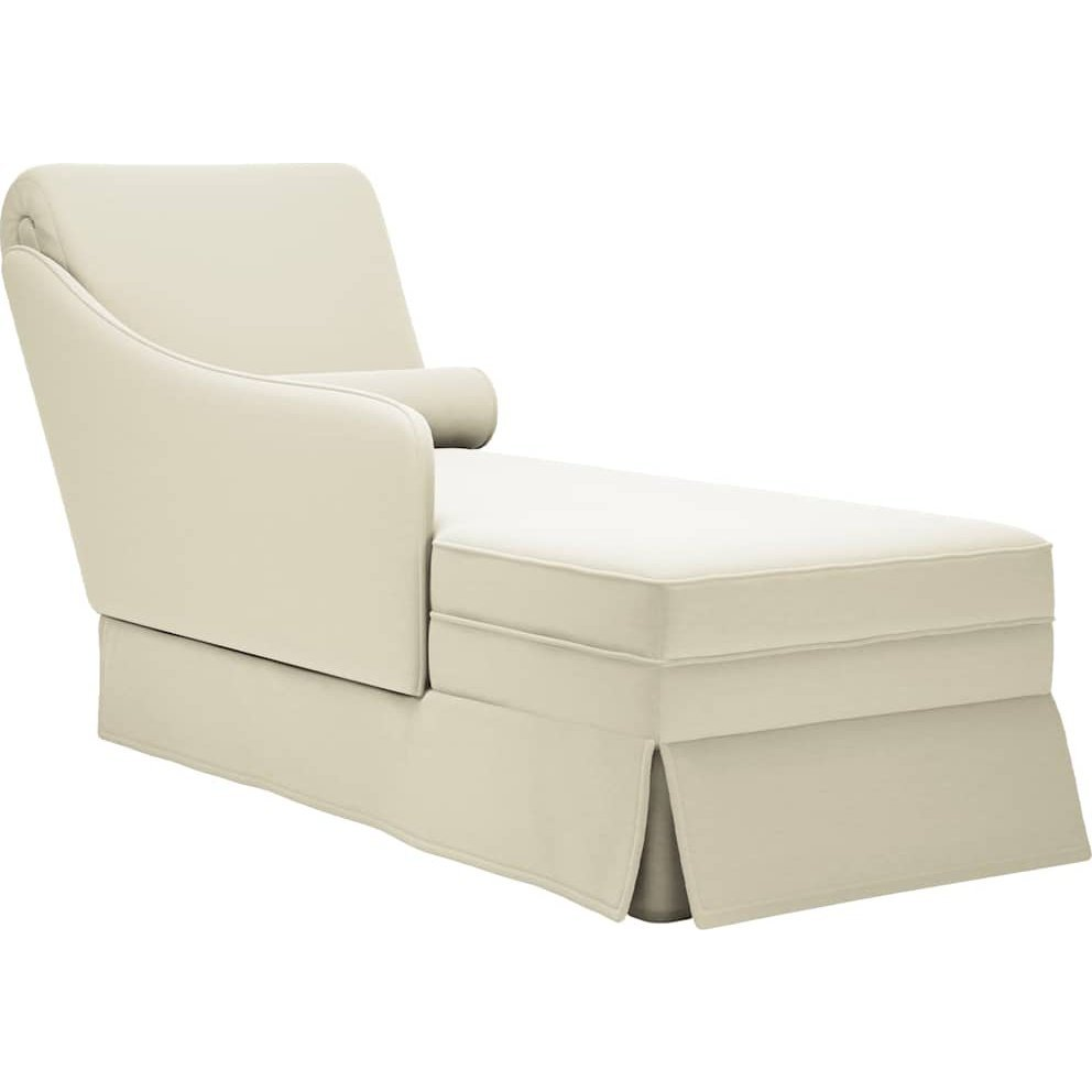 Fotel társalgó párnázattal és jobb kartámasszal krém bársony (4009789)