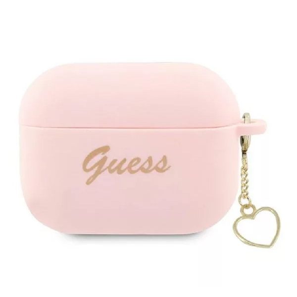 Husa pentru AirPods Pro 2, Guess, GUAP2LSCHSP, Silicon, Charm, Roz