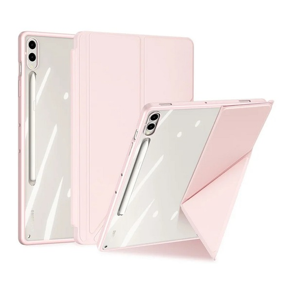 Dux Ducis MAGI ORIGAMI tok álló, bőr hatású (aktív FLIP, oldalra nyíló, TRIFOLD, asztali tartó, ceruza tartó) RÓZSASZÍN Samsung Galaxy Tab S10 Plus LTE (SM-X826B) / Galaxy Tab S10 Plus WIFI (SM-X820) (GP-162919)