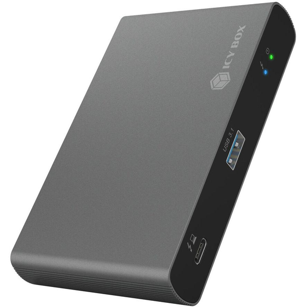 ICY BOX IB-HUB801-TB4 Thunderbolt 4 40000 Mbit/s Antracit, Fekete