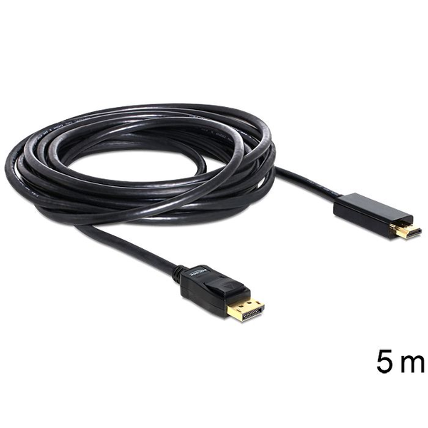 DELOCK Displayport Kabel DP -> HDMI St/St 5.00m schwarz