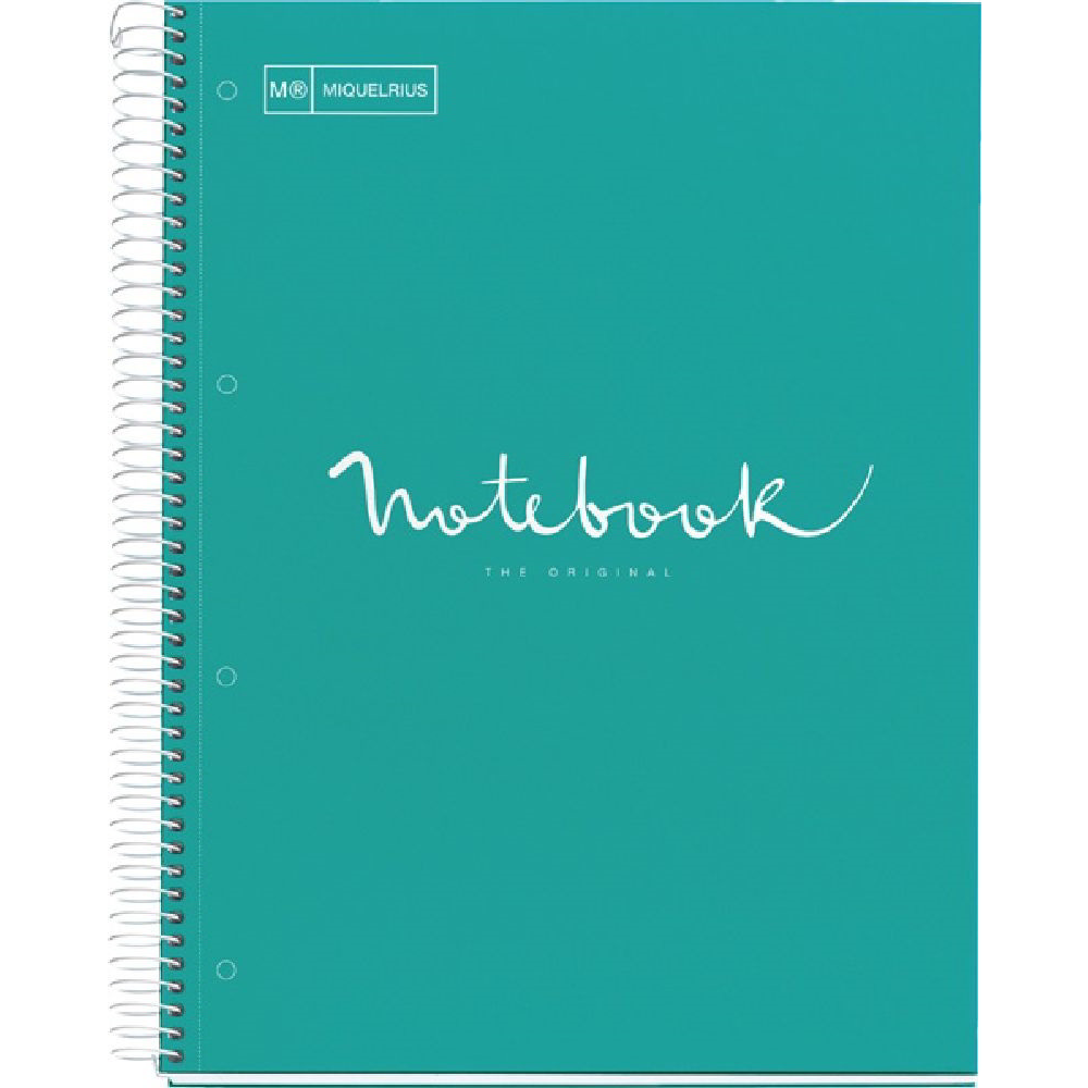 Miquelrius Emotions 5x24 lapos A4 kockás spirálfüzet - Türkiz (A152387150)