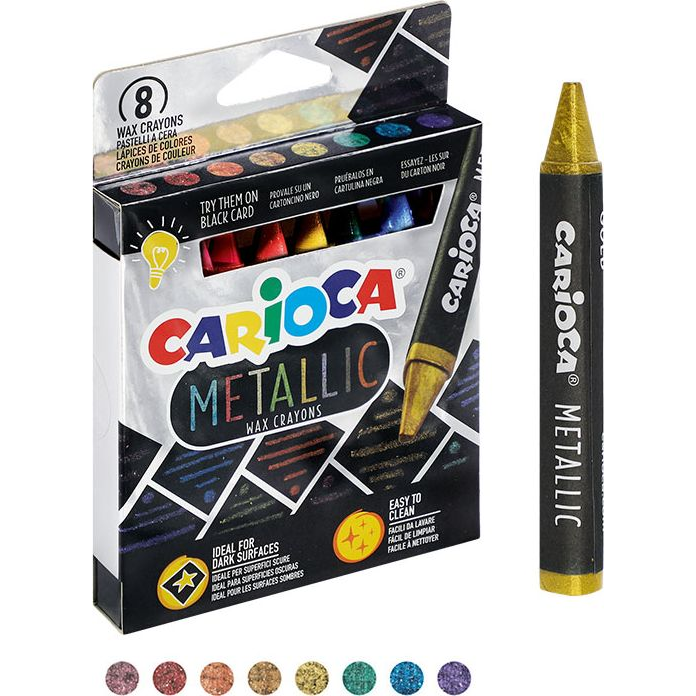 Metallic 8db-os háromszög alakú zsírkréta szett - Carioca (403463)