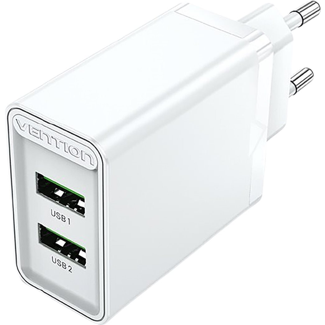 Vention 2-Port USB (A+A) Wall Charger (18W) White (FBAW0-EU)