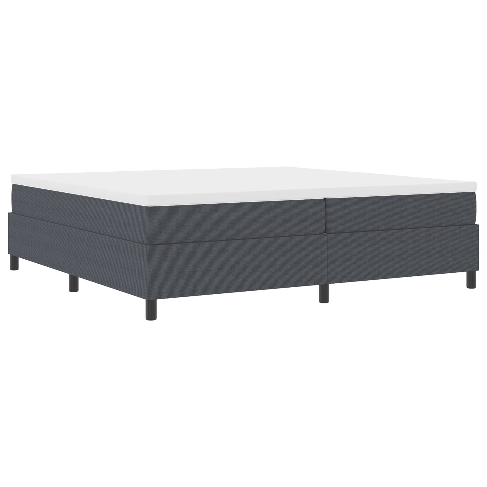 Boxspring Ágy Sötétszürke 200x200 cm Kordbársony (3337428)