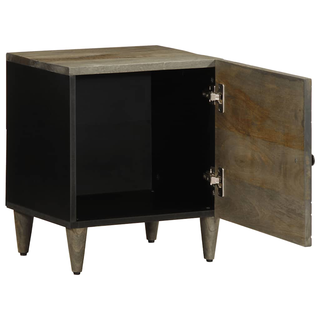 világosszürke tömör mangófa éjjeliszekrény 40 x 33 x 46 cm (4017788)