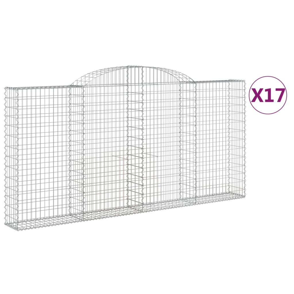 17 db íves horganyzott vas gabion kosár 300x30x140/160 cm (3146570)