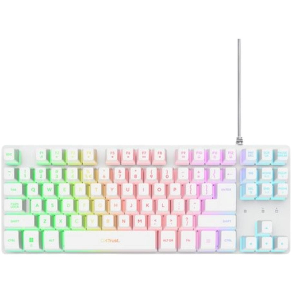 Trust GXT 833W Thado TKL tastatur Spil USB QWERTY US engelsk Hvid