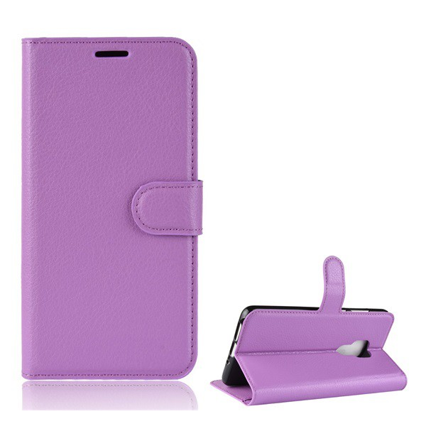 Tok álló, bőr hatású (FLIP, oldalra nyíló, asztali tartó funkció, prémium) LILA [Huawei Mate 20] (5996457821761)