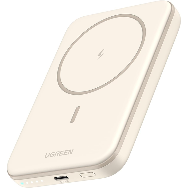 Baterie externă magnetică Ugreen PB560 5000 mAh 15 W - Alb