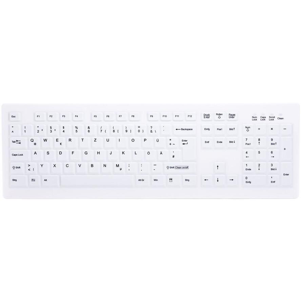 CHERRY AK-C8100F-FU1-W/GE tastatur Kontor RF trådløst QWERTZ Tysk Hvid