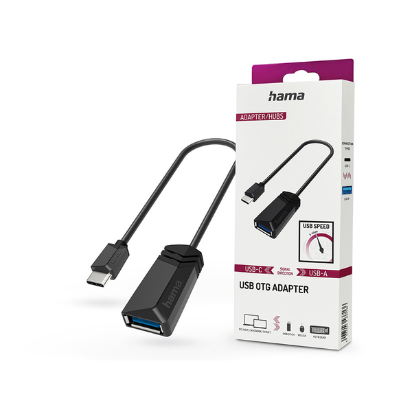 HAMA USB - USB Type-C OTG adapter / kábel - HAMA USB OTG Adapter - fekete