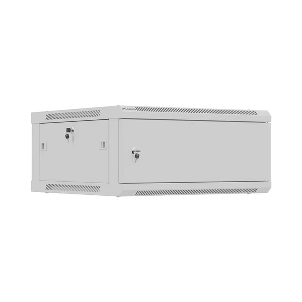 Szafa Lanberg SZAFA INSTALACYJNA RACK WISZĄCA 19" 4U 600X600 SZARA DRZWI METALOWE (FLAT PACK)