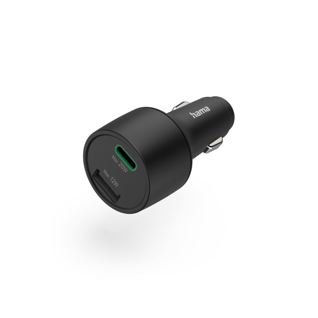 Hama USB-C, USB-A, Power Delivery (PD)/Qualcomm 32W autós töltő fekete (201690) (hama201690)