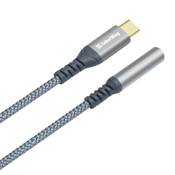 COLORWAY Adapter USB-C - 3.5 mm Female Audio, 14 cm, Szürke (CW-AD-CJ)