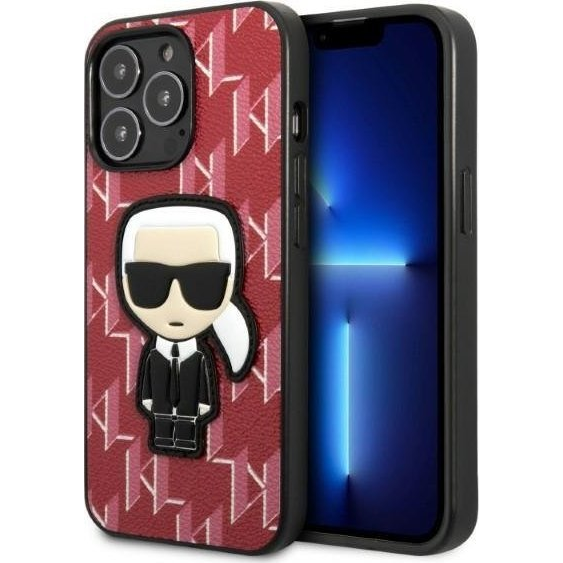 Karl Lagerfeld Monogram Ikonik hátlap tok Apple iPhone 13 Pro, piros (KLD1365)