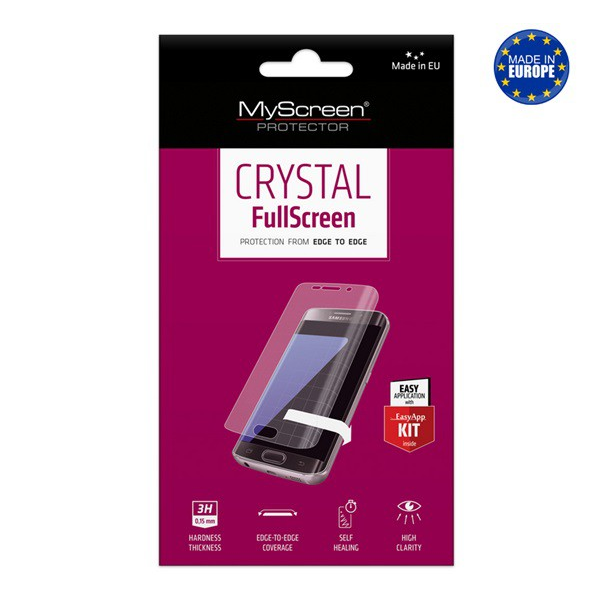 MYSCREEN CRYSTAL FULLSCREEN képernyővédő fólia (íves, öntapadó PET, nem visszaszedhető, 0.15mm, 3H) ÁTLÁTSZÓ [Huawei P40]