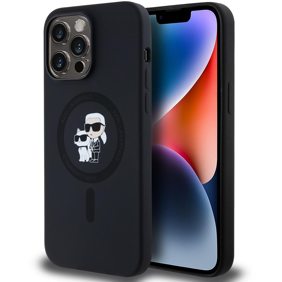 Karl Lagerfeld Liquid Silicone Karl and Choupette MagSafe iPhone 14 Pro Max Black tok (KLHMP14XSCMKCRHK)