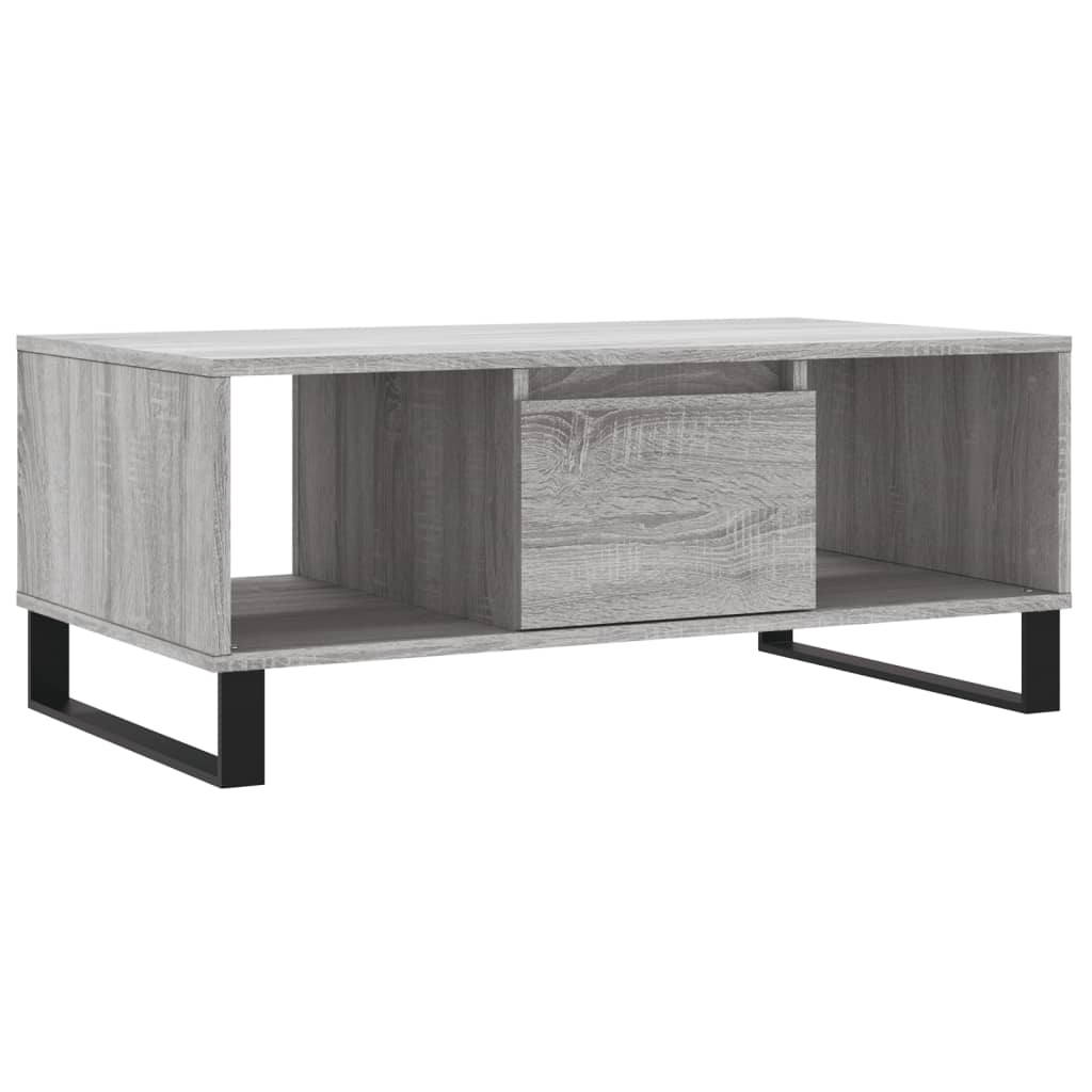 szürke sonoma színű szerelt fa dohányzóasztal 90 x 50 x 36,5 cm (830602)