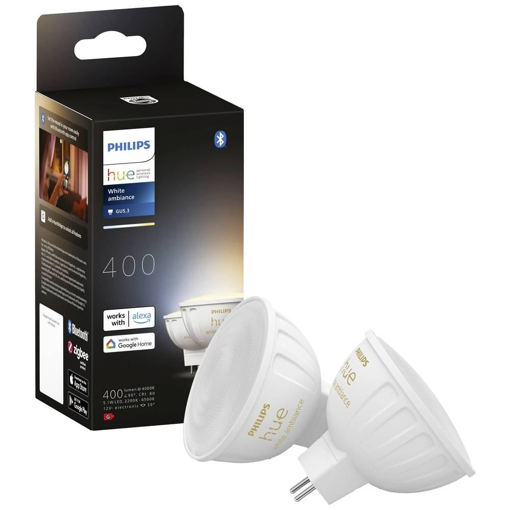 Philips Hue White ambience 8719514491588 intelligens fényerő szabályozás Intelligens izzó Bluetooth/Zigbee Fehér 5,1 W (8719514491588)