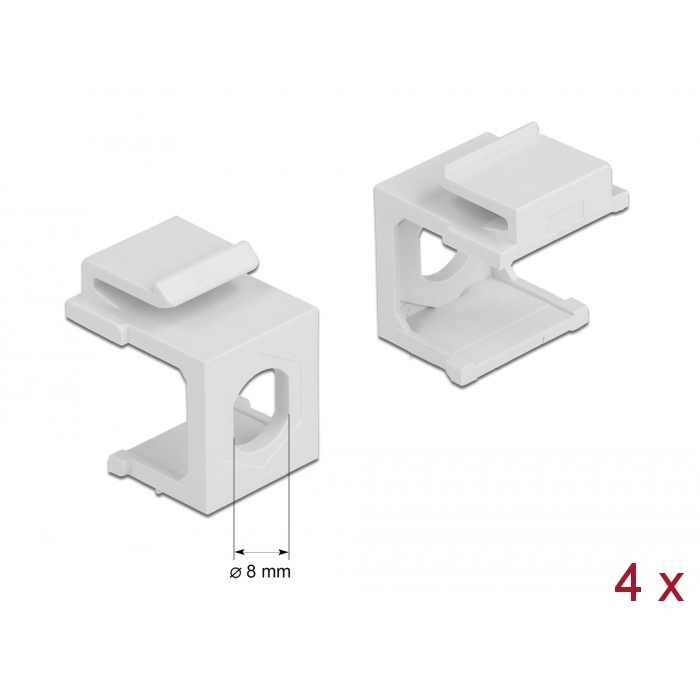 Krytka Keystone biela s otvorom 8.0 mm 4 kusy Delock 86819