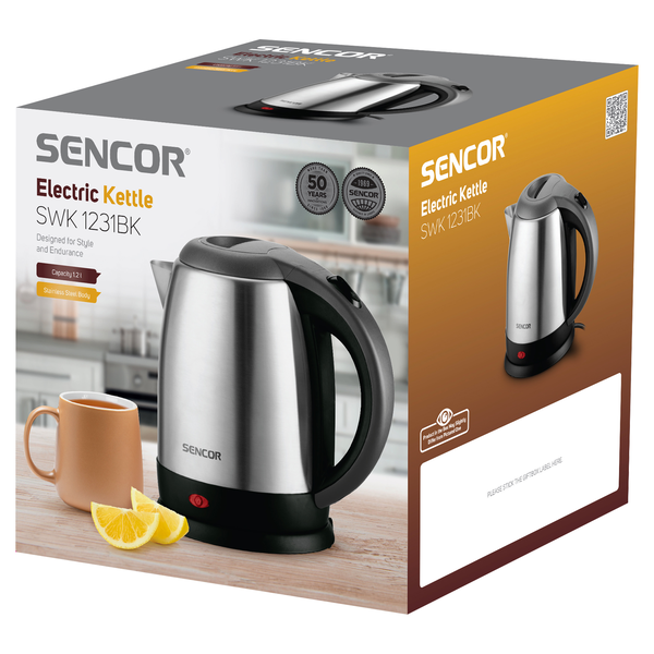 Sencor SWK 1231BK 2000W 1,2L Неръждаема електрическа кана