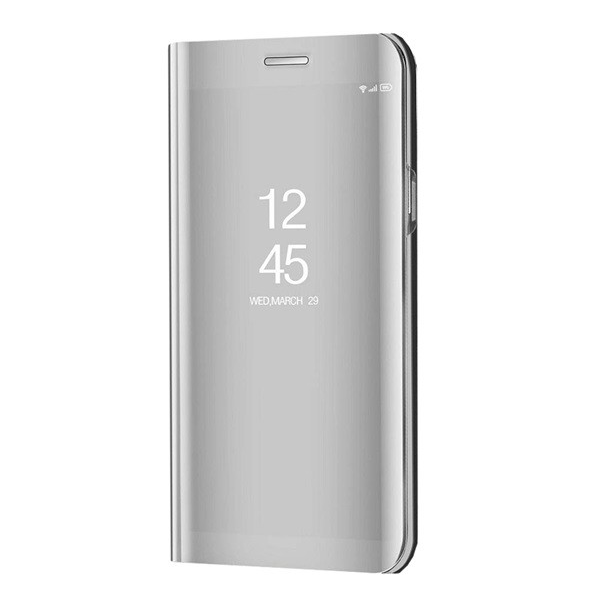 Tok álló (aktív FLIP, oldalra nyíló, asztali tartó funkció, tükrös felület, Mirror View Case) EZÜST [Samsung Galaxy S22 Plus 5G (SM-S906)] (5996591119984)