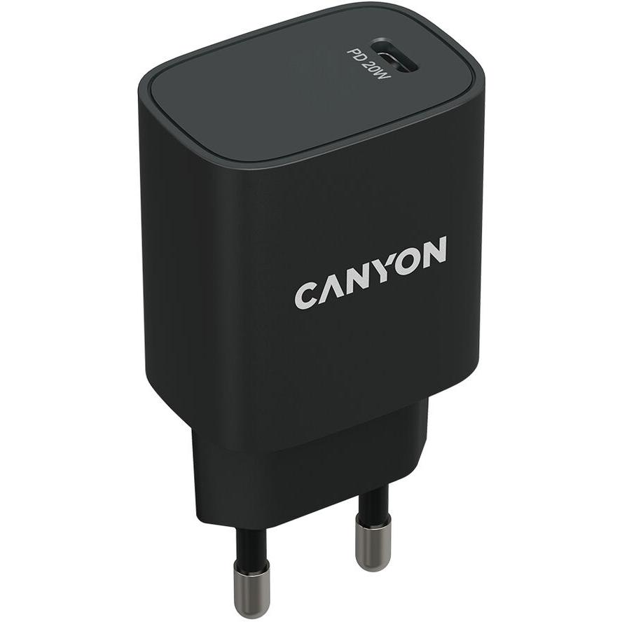 Canyon H-20-02 USB-C PD hálózati töltő 20W fekete (CNE-CHA20B02) (CNE-CHA20B02)
