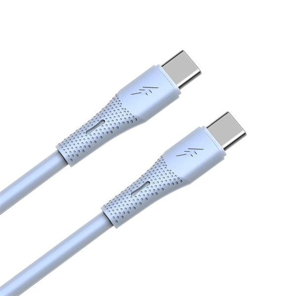 AVAX CB3308 60W USB-C gyorstöltő szilikon kábel, 1.5 m, világoskék (AVAX_CB3308)