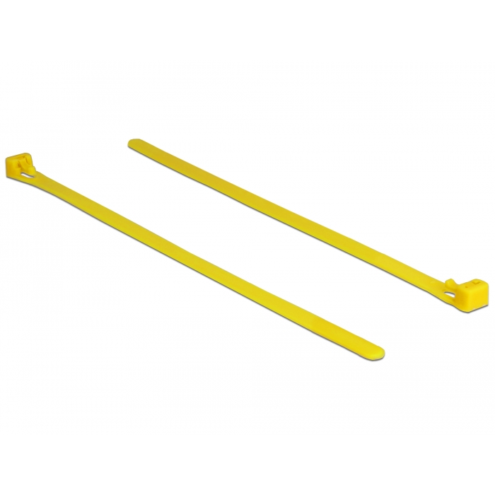 DeLOCK Újrahasznosítható hőálló kábel kötegelő/kábelrendező 200 x 7.5 mm Sárga (100db) (18759)
