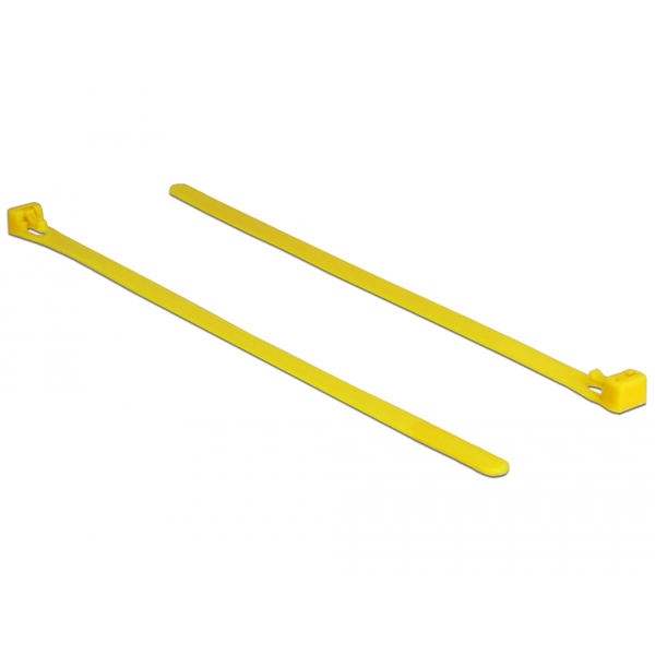 DeLOCK Újrahasznosítható hőálló kábel kötegelő/kábelrendező 200 x 7.5 mm Sárga (100db)