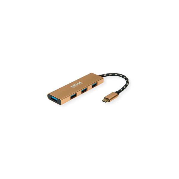 ROLINE GOLD USB 3.2 Gen 1 Hub, 4fach, Typ C Anschlusskabel