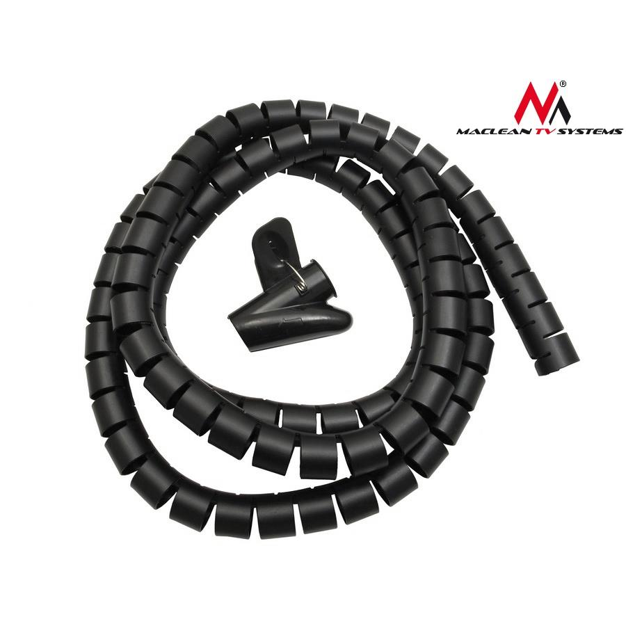 Maclean MCTV-676 B Spirálos kábelrendező 2m - Fekete (MCTV-676 B)