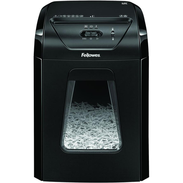 Fellowes Powershred 12C triturador de papel Corte cruzado 22,5 cm Negro