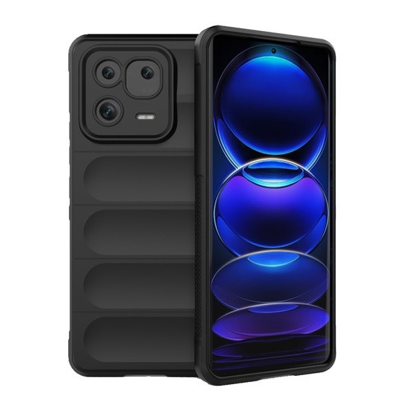Xiaomi 13 Pro, Szilikon tok, közepesen ütésálló, 3D minta, fekete (RS136768)