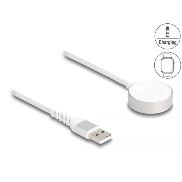 Delock USB töltőkábel Apple Watch készülékekhez 1m fehér (83006)
