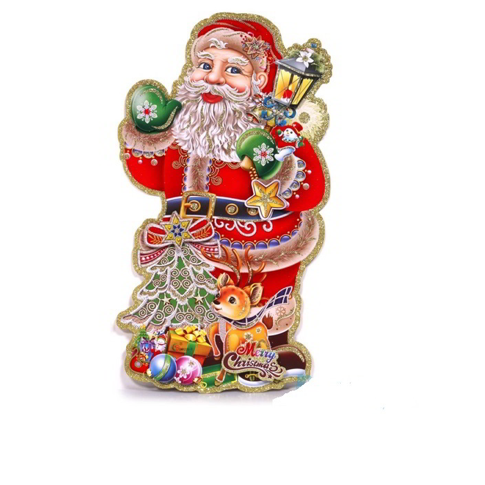 Iris 3D Mikulás mintás karton dekoráció 25x45cm (020-08)