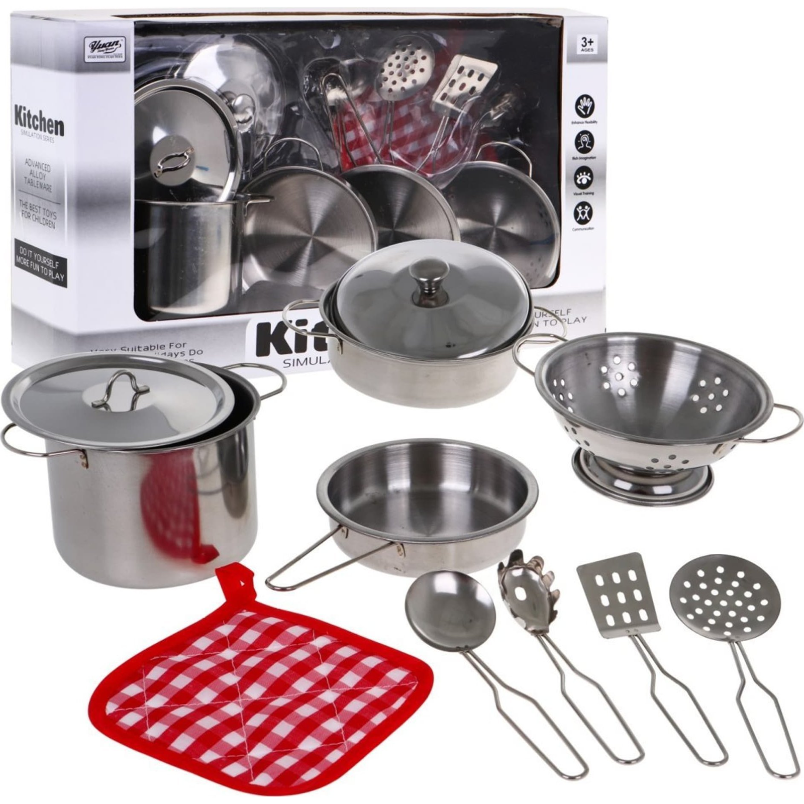 Konyhai Játék Készlet Fémből - 11 Db-Os (ZDZ.555-BX001)