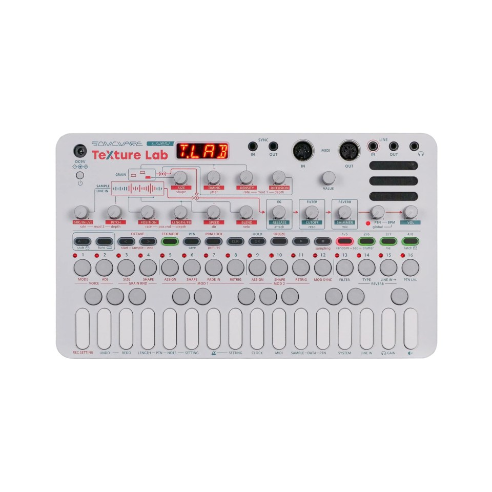 Sonicware LIVEN Texture Lab Granuláris Szintetizátor + Effekt - Fehér (LVN-050)