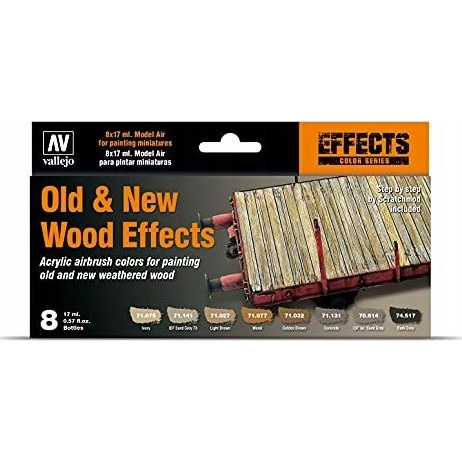 Vallejo 71187 Modellvasút színezőárnyalat Világosbarna, aranybarna, Homok, Fa, Betonszürke, Homokszürke, Sötétszürke 8 db (2021704)