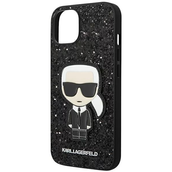 Karl Lagerfeld Glitter Flakes Ikonik Apple iPhone 14 Plus tok fekete (KLHCP14MGFKPK) (KLHCP14MGFKPK)