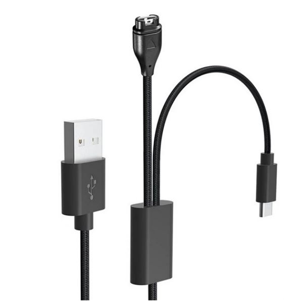 Gigapack töltőkábel 2in1 (USB-A - Garmin/USB-C, 115cm) fekete (GP-138235) (GP-138235)