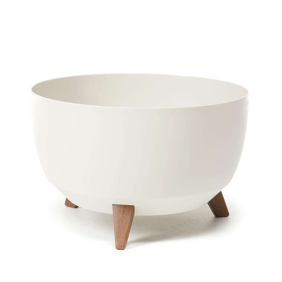 LAMELA ROMA O 40 cm, krémszínű, lábakon álló kaspó (MAT33548)