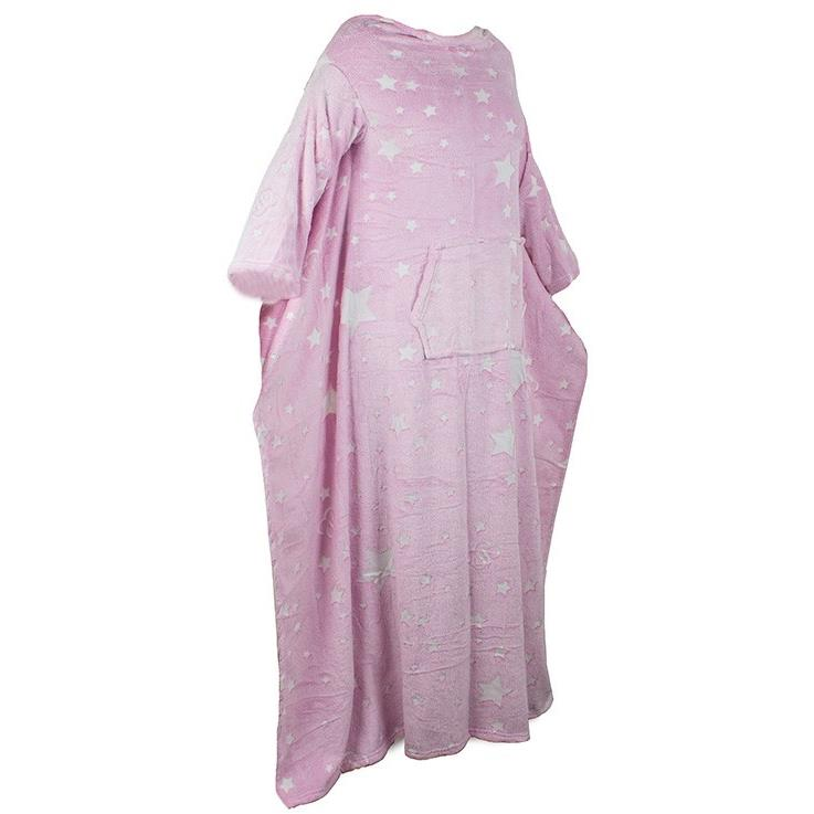 Verk 24307 Fleece blanket with sleeves stars glowing pink (24307_R )