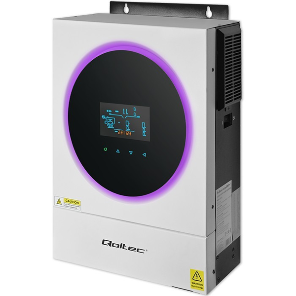 Qoltec 53874 Inversor Solar Híbrido Fuera De La Red 4kva | 4kw | 120a | Mppt | Lcd | Wi-fi | Bms | Sinus