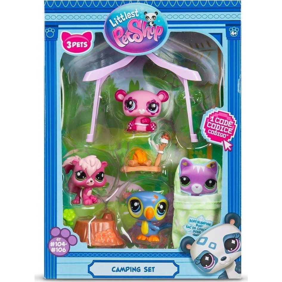 Hasbro Littlest Pet Shop 3 darabos Kemping játékfiguraszett 2. széria (0885561005745)